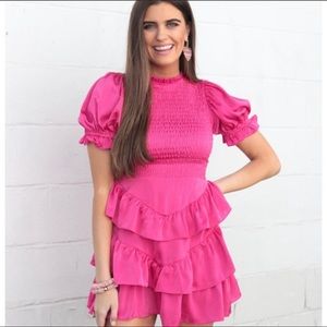 Karlie smocked puff sleeve dress